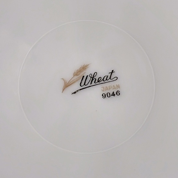 Mid-Century Fine China Porcelain Soup Bowls Japan Wheat Pattern 9046 Tan Golden - Picture 5 of 11